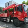dongfeng-tianjin-6x4-12-ton-truck-mounted-crane-sany-palfinger-front-right-view-red-ribbon DONGFENG Tianjin 6×4 12 Ton Truck Mounted Crane with SANY PALFINGER